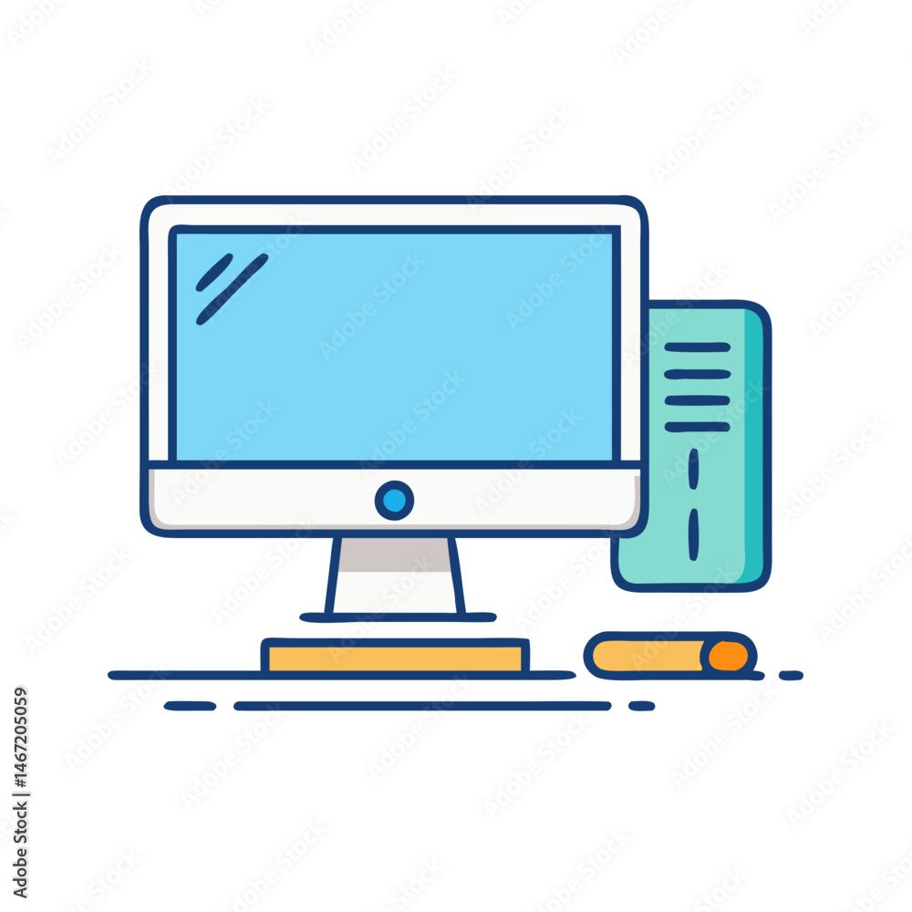 Poster computer desktop mobile phone device technology digital screen display electronics gadget vector