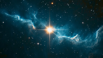 A minimalist starfield featuring bright stars on a soft nebula background in pastel tones, designed with visual balance and open space for branding use