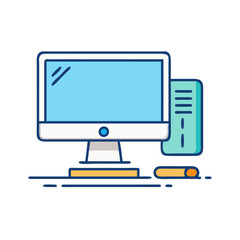 Computer desktop mobile phone device technology digital screen display electronics gadget vector