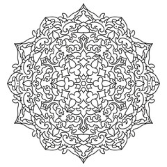Sacred Lotus Flower Mandala Coloring Page – Spiritual and Meditative Design with Detailed Line Art