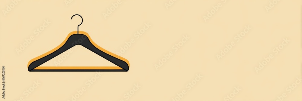 Aufkleber minimalist illustration of a hanging hanger in a simple design against a soft background space gener