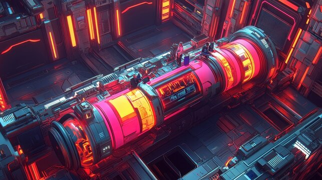 Futuristic technology core with glowing elements a vibrant representation of advanced innovation and interconnected systems