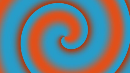 Hypnotic spiral in vibrant blue and orange hues