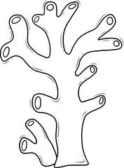 underwater coral cartoon outline