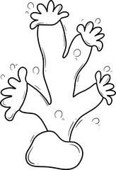 underwater coral cartoon outline