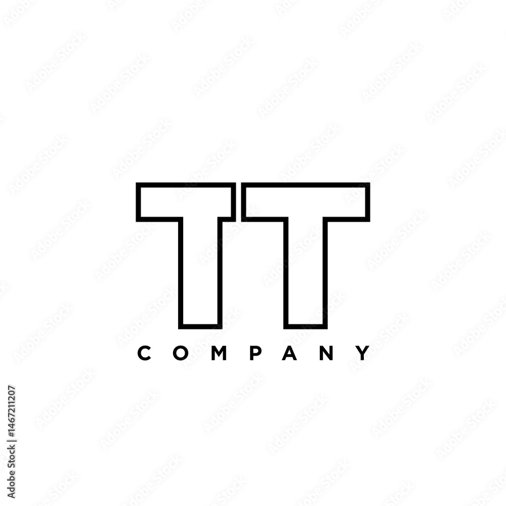 Fototapete letter t and t, tt logo design template. minimal monogram initial based logotype.