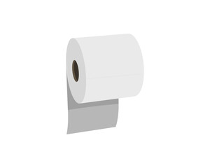Clean, simple illustration of a paper towel roll.  Perfect for websites, blogs, or infographics needing a clean, minimalist graphic to represent hygiene, cleanliness, or household supplies.