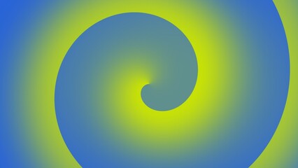 Abstract swirling vortex of blue and yellow gradients
