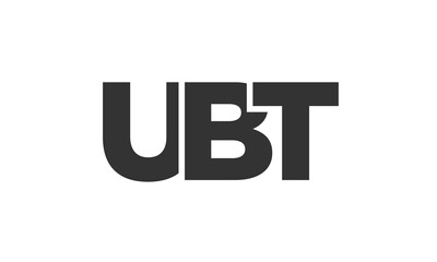 UBT logo design template with strong and modern bold text. Initial based vector logotype featuring simple and minimal typography. Trendy company identity.