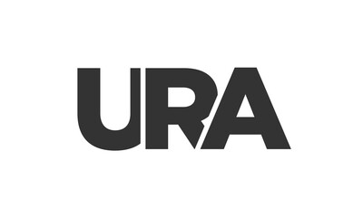 URA logo design template with strong and modern bold text. Initial based vector logotype featuring simple and minimal typography. Trendy company identity.
