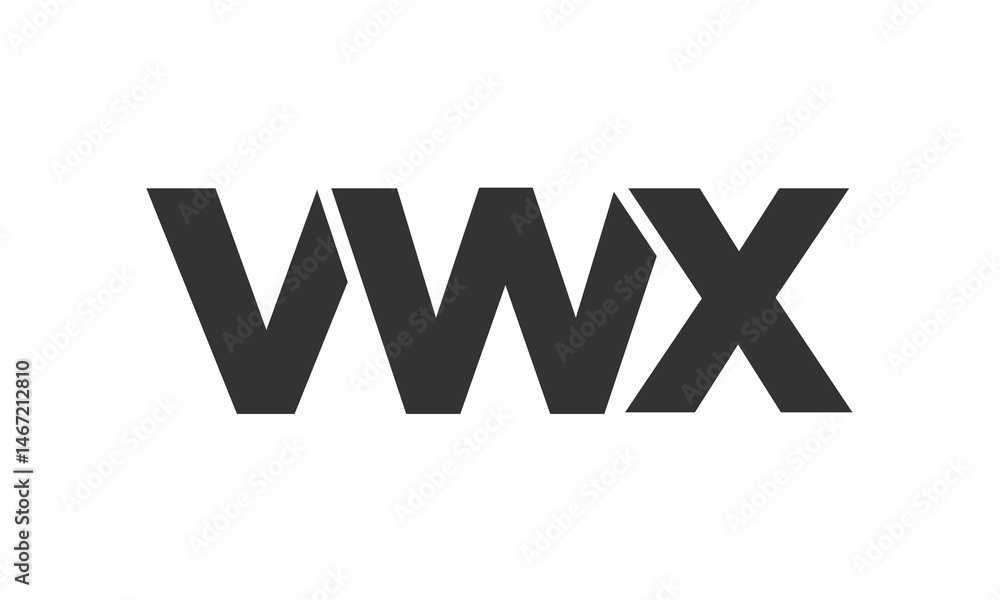 Poster vwx logo design template with strong and modern bold text. initial based vector logotype featuring s