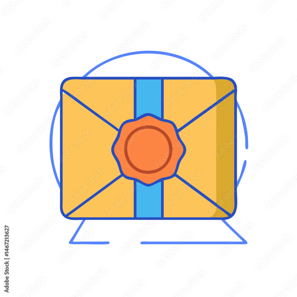 Poster sealed envelope icon vector illustration graphic design element for mail and message concept