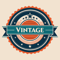 Vintage Retro Military Star Shield Emblem Badge Design