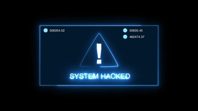 System hacked security breach computer hacking warning message hacked alert Business server show security hacked alert warning sign , Virus code software hack concept,  System hacked  Alert Message

