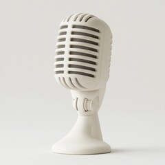 Vintage microphone isolated on white background, studio shot