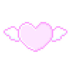 ピクセルアートなミニエンジェルハート♪PNG