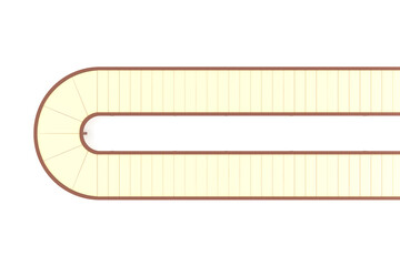 Top view Conveyors line, industry business, Belt steel products. Industrial Warehouse Racking. 3D rendering.