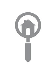 Home Search Icon Magnifying Glass For Real Estate Business Concept
