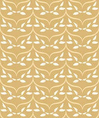 Seamless pattern with curved beige branches 
