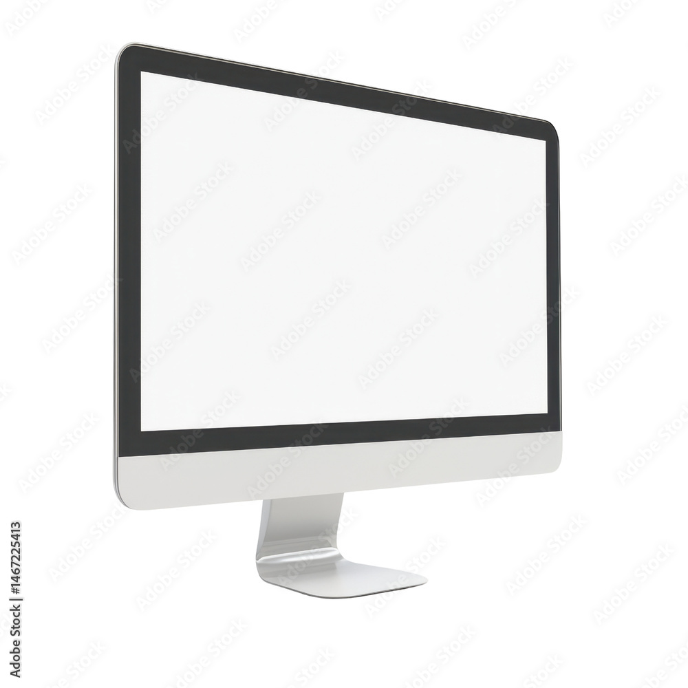 Poster sleek modern desktop monitor with empty screen for creative use