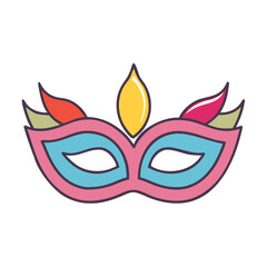 Colorful mardi gras mask vector illustration for carnival party and masquerade ball design