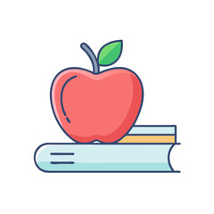 Illustration of a shiny pink apple fruit with leaf, healthy food, fresh produce, and organic apple