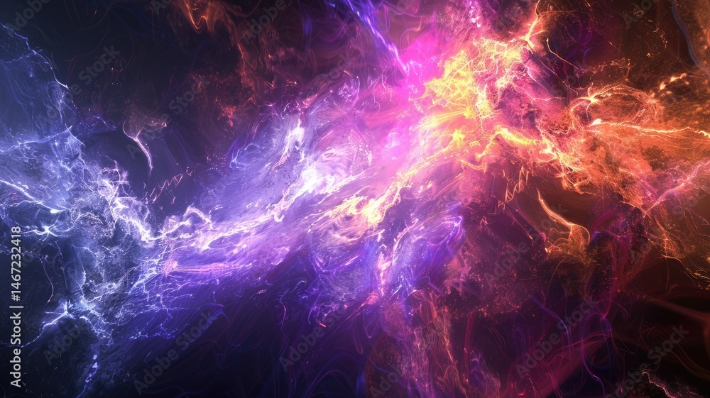 Aufkleber abstract light patterns with neon colors. dynamic and futuristic digital art. abstract artwork of gr
