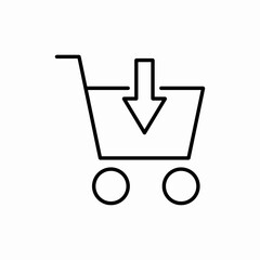 Download to cart icon vector sign
