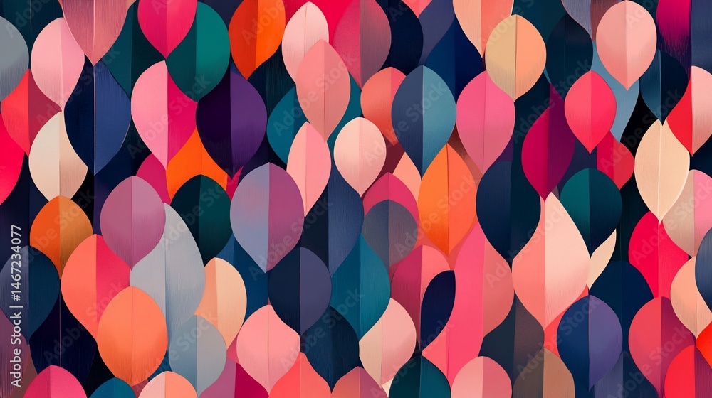 Poster abstract colorful teardrop pattern design