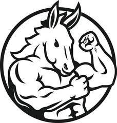 muscular donkey vector illustration