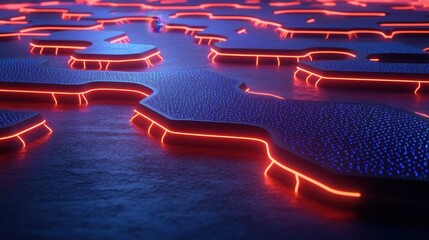 Futuristic cityscape with luminous edges a vibrant abstract technological background showcasing advanced connectivity network innovation