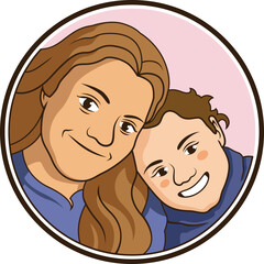 illustration of a brother and his sister smiling vector