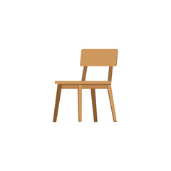 A minimalist vector illustration of a wooden chair, suitable for use in interior design layouts, furniture ads, educational materials, or digital assets for lifestyle and home decor.