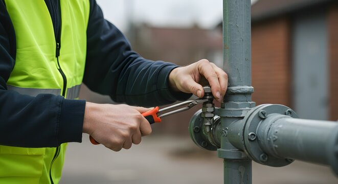 Skilled Plumber Working on a Pipe Repair, Utilizing Professional Tools and Techniques for Efficient and Reliable Service