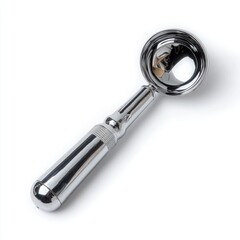 A stylish and sleek chrome shower head, glistening in the light