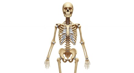 Human Skeleton Anatomy Illustration on White Background
