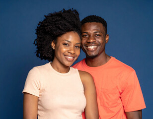 Fototapeta premium Happy African American Black Couple Smiling