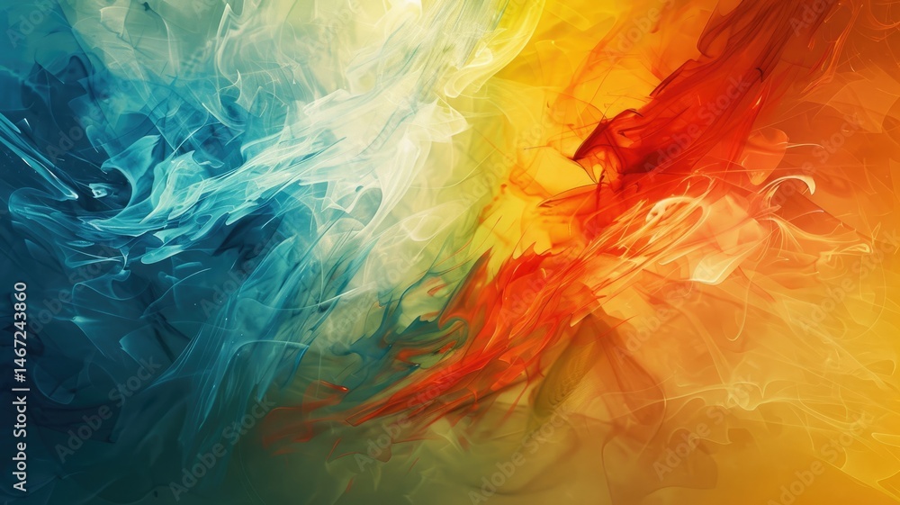 Poster wonderful picture of colorful light sparkling particles scattered across space background, create ab