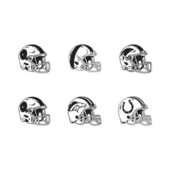 Bundle modern helmet illustration isolated on