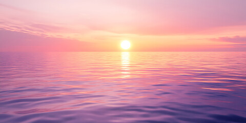 Stunning Pink Sunset Over Calm Ocean Water