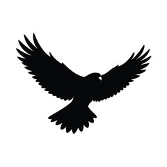 Red Tailed Hawk Flying Vector Silhouette