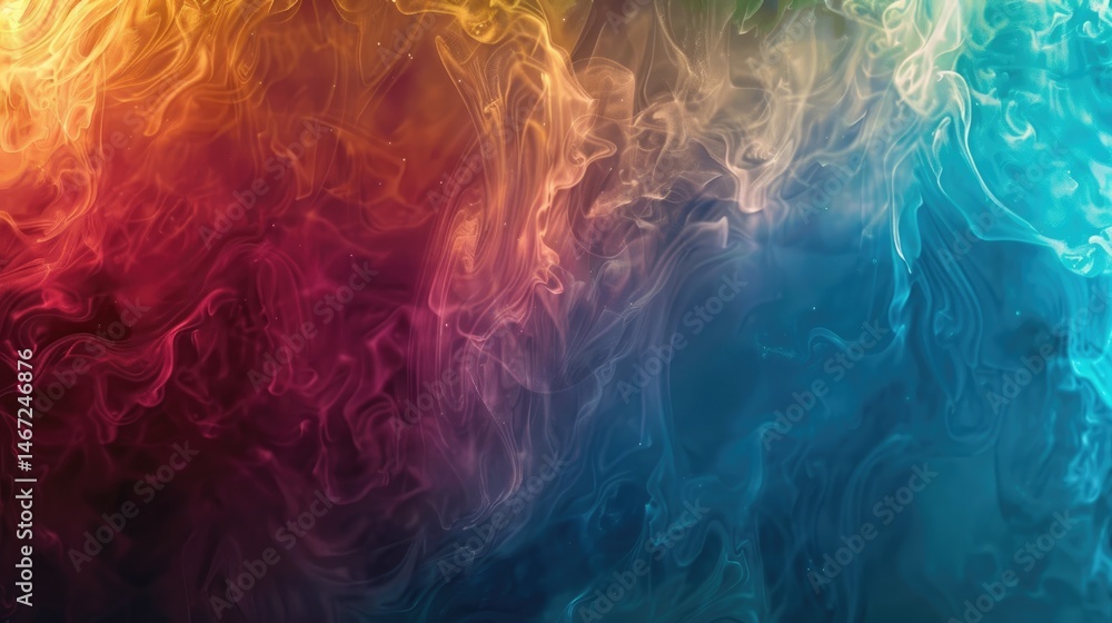 Poster abstract art of wave pattern in multicolored gradient. background image of digital wave floating wit