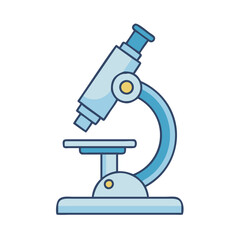 Illustration of a light microscope for scientific research and laboratory analysis and biology study
