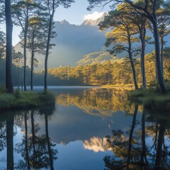 Fototapeta premium lake in the middle of the forest
