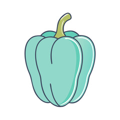 Red bell pepper vegetable food healthy eating sweet pepper capsicum paprika ingredient drawing
