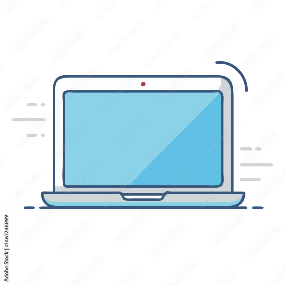 Poster laptop computer vector illustration for technology and business graphic design element concept