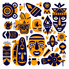 Vibrant and intricate traditional African pattern showcasing cultural elements