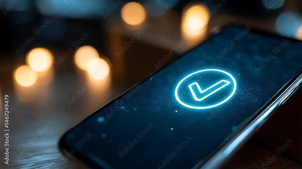 Fototapete Verification code on smart phone screen for identity identification for online banking, cyber security technology, two, step authentication app and verification security concept