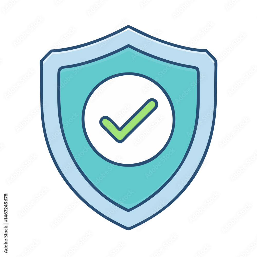 Aufkleber security shield checkmark icon for protection and verification assurance confirmation symbol design