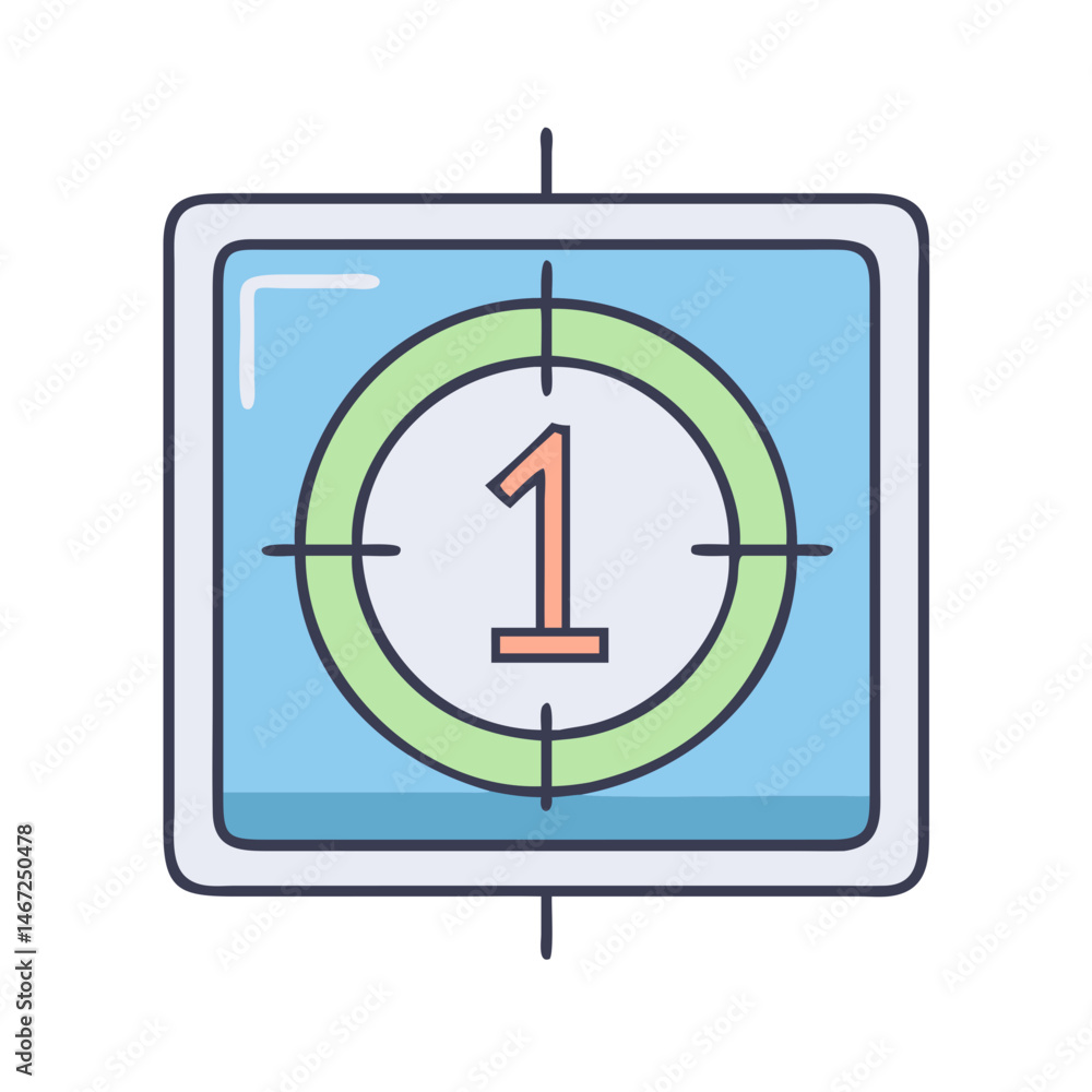 Poster Countdown timer clock screen time one first start beginning launch countdown timer clock screen time